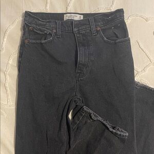 Abercrombie & Fitch Women's Black 90s Straight Ultra High Rise Jeans